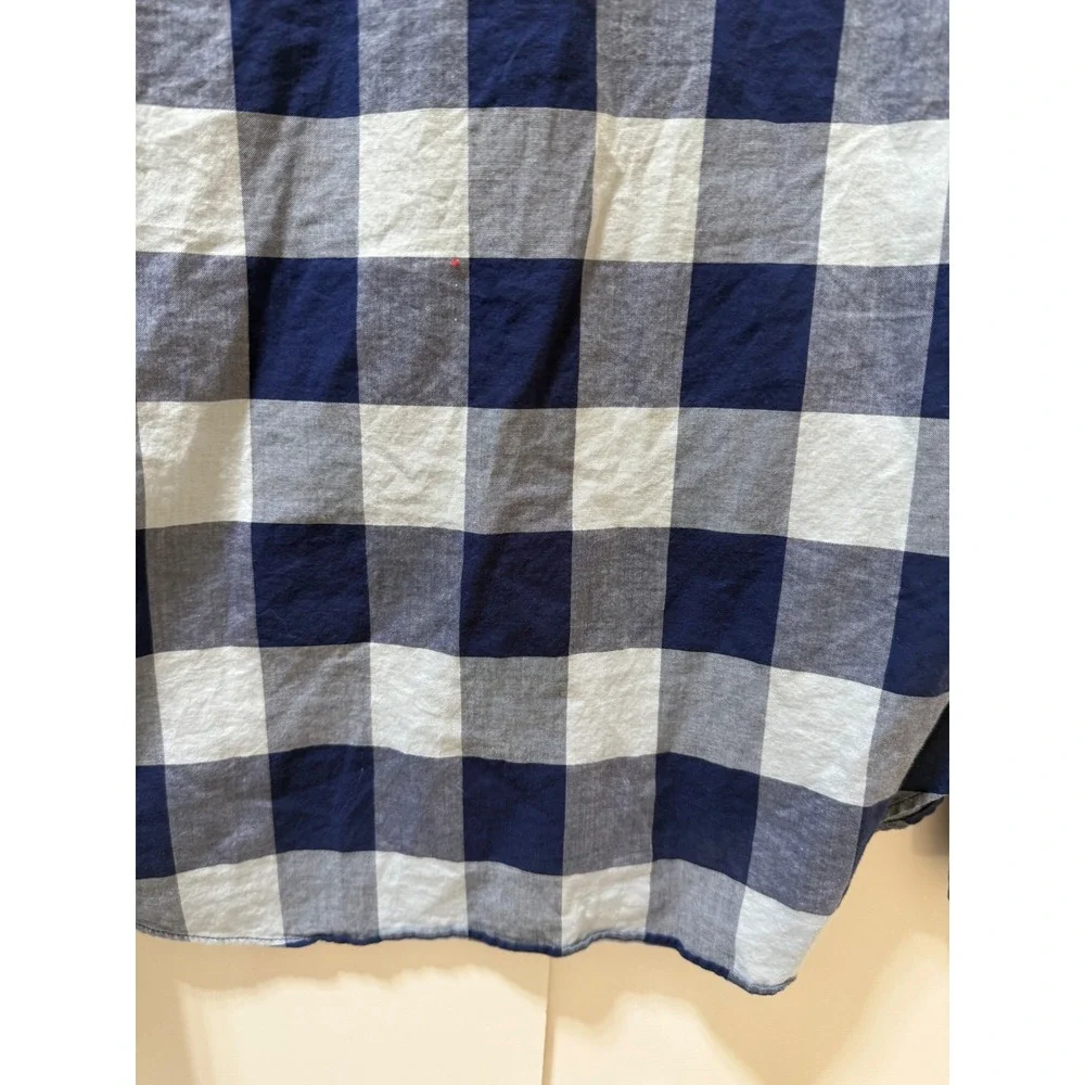 J.Crew Mens Buffalo Plaid Check Button down Summer Shirt sz Large Slim Cotton